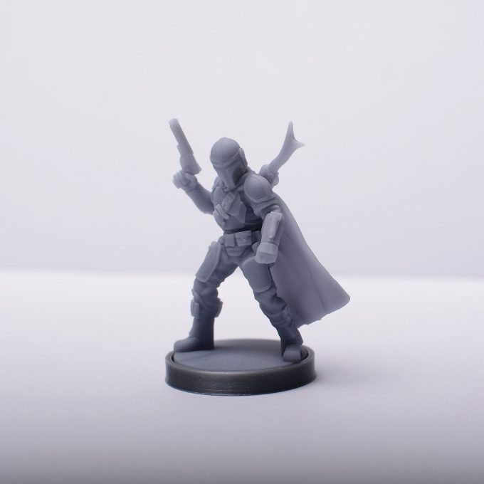 Mandalorian and baby Yoda miniature for boardgames